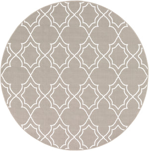 Alfresco ALF-9651 Cottage Olefin Rug ALF9651-89RD Taupe, White 100% Olefin 8'10" Round
