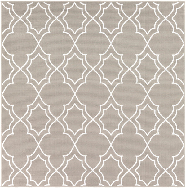 Alfresco ALF-9651 Cottage Olefin Rug ALF9651-89SQ Taupe, White 100% Olefin 8'10" Square