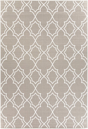 Alfresco ALF-9651 Cottage Olefin Rug ALF9651-76109 Taupe, White 100% Olefin 7'3" x 10'6"