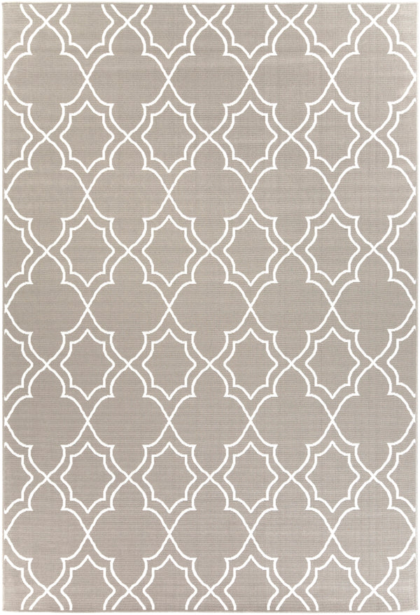 Alfresco ALF-9651 Cottage Olefin Rug ALF9651-76109 Taupe, White 100% Olefin 7'3" x 10'6"