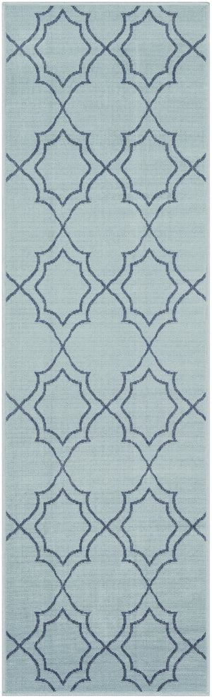 Alfresco ALF-9652 Cottage Olefin Rug ALF9652-2379 Aqua, Charcoal 100% Olefin 2'5" x 7'10"