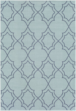 Alfresco ALF-9652 Cottage Olefin Rug ALF9652-89129 Aqua, Charcoal 100% Olefin 8'10" x 12'10"