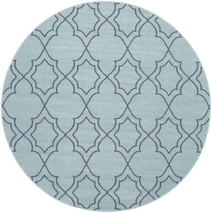 Alfresco ALF-9652 Cottage Olefin Rug ALF9652-89RD Aqua, Charcoal 100% Olefin 8'10" Round