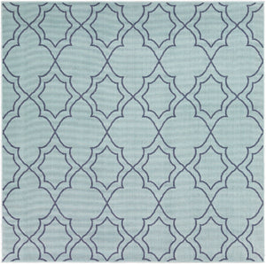 Alfresco ALF-9652 Cottage Olefin Rug ALF9652-89SQ Aqua, Charcoal 100% Olefin 8'10" Square