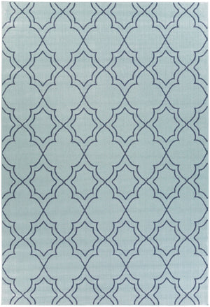 Alfresco ALF-9652 Cottage Olefin Rug ALF9652-76109 Aqua, Charcoal 100% Olefin 7'3" x 10'6"