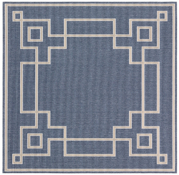 Alfresco ALF-9654 Cottage Olefin Rug ALF9654-89SQ Dark Blue, Taupe, White 100% Olefin 8'10" Square
