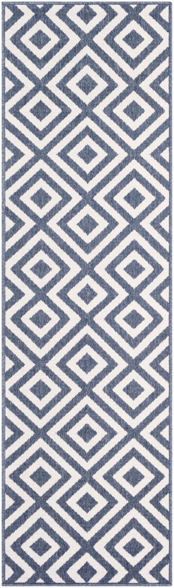 Alfresco ALF-9657 Modern Olefin Rug ALF9657-2379 Charcoal, White 100% Olefin 2'5" x 7'10"