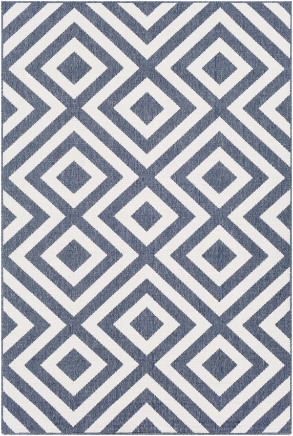 Alfresco ALF-9657 Modern Olefin Rug ALF9657-89129 Charcoal, White 100% Olefin 8'10" x 12'10"