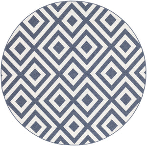Alfresco ALF-9657 Modern Olefin Rug ALF9657-89RD Charcoal, White 100% Olefin 8'10" Round