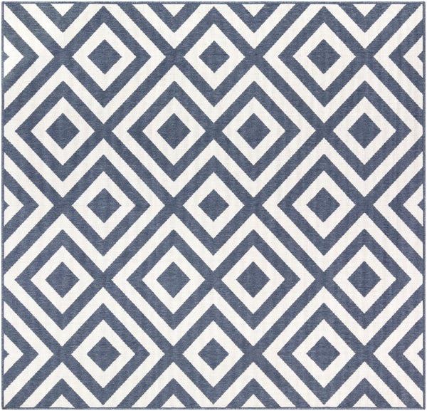 Alfresco ALF-9657 Modern Olefin Rug ALF9657-89SQ Charcoal, White 100% Olefin 8'10" Square
