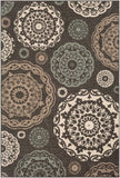 Alfresco ALF-9668 Cottage Olefin Rug ALF9668-89129 Black, Seafoam, Camel, Cream 100% Olefin 8'10" x 12'10"