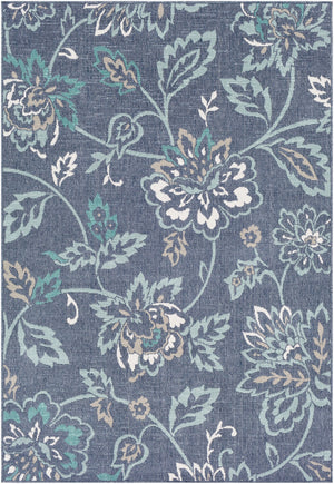 Alfresco ALF-9673 Cottage Olefin Rug ALF9673-89129 Charcoal, Aqua, Taupe, White, Teal 100% Olefin 8'10" x 12'10"