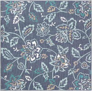 Alfresco ALF-9673 Cottage Olefin Rug ALF9673-89SQ Charcoal, Aqua, Taupe, White, Teal 100% Olefin 8'10" Square