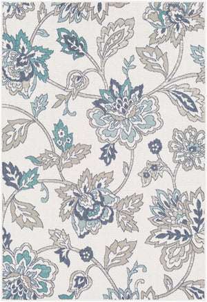 Alfresco ALF-9674 Cottage Olefin Rug ALF9674-89129 Aqua, Taupe, White, Charcoal, Teal 100% Olefin 8'10" x 12'10"