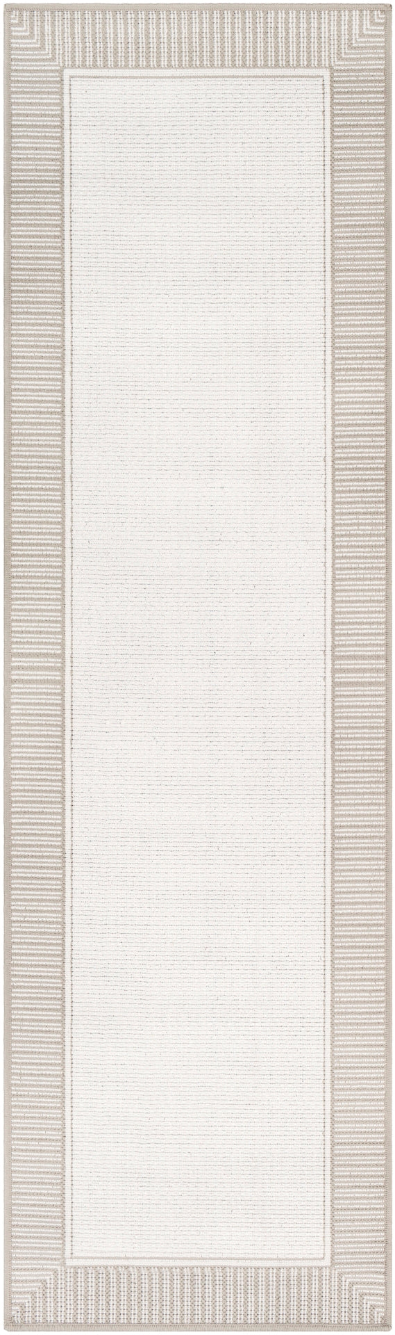 Alfresco ALF-9681 Cottage Olefin Rug ALF9681-2379 Taupe, White 100% Olefin 2'5" x 7'10"
