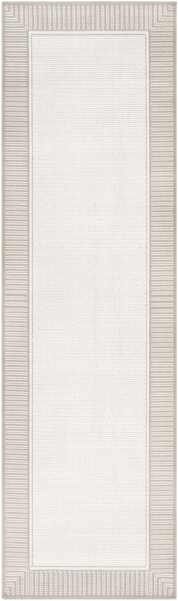 Alfresco ALF-9681 Cottage Olefin Rug ALF9681-2379 Taupe, White 100% Olefin 2'5" x 7'10"