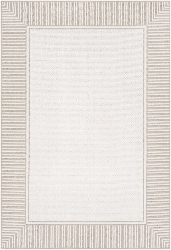 Alfresco ALF-9681 Cottage Olefin Rug ALF9681-89129 Taupe, White 100% Olefin 8'10" x 12'10"