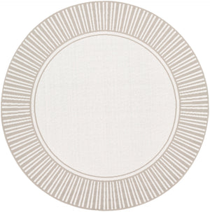 Alfresco ALF-9681 Cottage Olefin Rug ALF9681-89RD Taupe, White 100% Olefin 8'10" Round