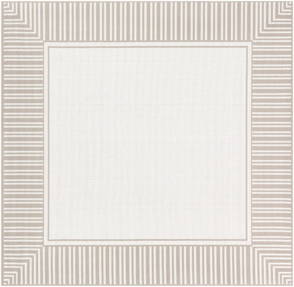 Alfresco ALF-9681 Cottage Olefin Rug ALF9681-89SQ Taupe, White 100% Olefin 8'10" Square