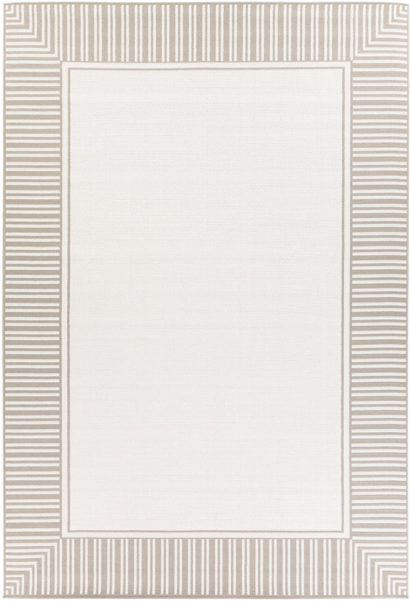 Alfresco ALF-9681 Cottage Olefin Rug ALF9681-76109 Taupe, White 100% Olefin 7'3" x 10'6"