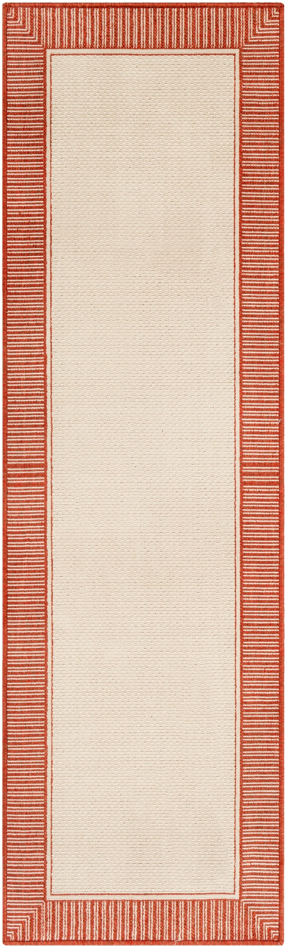 Alfresco ALF-9683 Cottage Olefin Rug ALF9683-2379 Burnt Orange, Cream 100% Olefin 2'5" x 7'10"