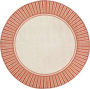 Alfresco ALF-9683 Cottage Olefin Rug ALF9683-89RD Burnt Orange, Cream 100% Olefin 8'10" Round