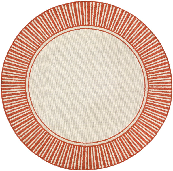 Alfresco ALF-9683 Cottage Olefin Rug ALF9683-89RD Burnt Orange, Cream 100% Olefin 8'10" Round