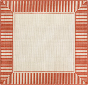Alfresco ALF-9683 Cottage Olefin Rug ALF9683-89SQ Burnt Orange, Cream 100% Olefin 8'10" Square