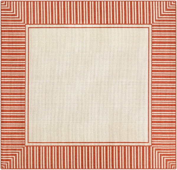 Alfresco ALF-9683 Cottage Olefin Rug ALF9683-89SQ Burnt Orange, Cream 100% Olefin 8'10" Square