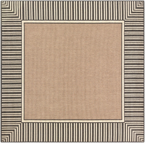 Alfresco ALF-9684 Cottage Olefin Rug ALF9684-89SQ Camel, Black, Cream 100% Olefin 8'10" Square
