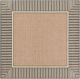 Alfresco ALF-9684 Cottage Olefin Rug ALF9684-89SQ Camel, Black, Cream 100% Olefin 8'10" Square