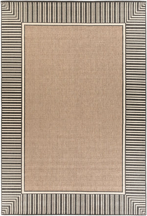 Alfresco ALF-9684 Cottage Olefin Rug ALF9684-76109 Camel, Black, Cream 100% Olefin 7'3" x 10'6"