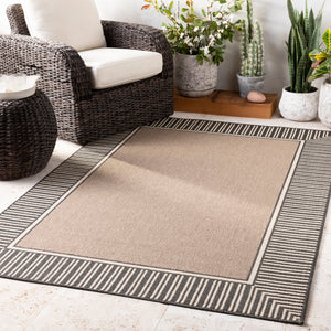 Alfresco ALF-9684 Cottage Olefin Rug ALF9684-89129 Camel, Black, Cream 100% Olefin 8'10" x 12'10"