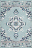 Alfresco ALF-9687 Traditional Olefin Rug ALF9687-89129 Charcoal, Aqua, Teal, White 100% Olefin 8'10" x 12'10"