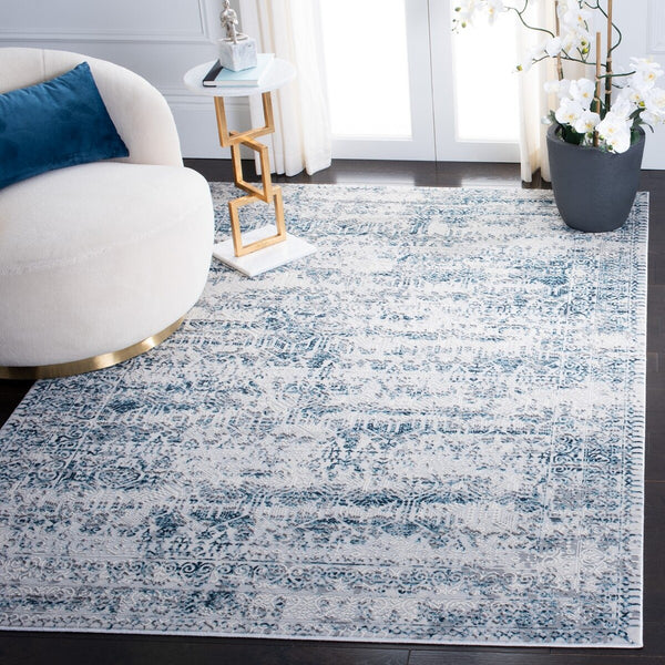 Alhambra 600 Alhambra 625 Traditional Power Loomed 60% Polypropylene, 40% Shrink Poly Rug Cream / Turquoise