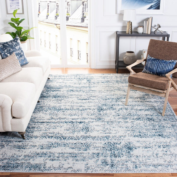 Alhambra 600 Alhambra 625 Traditional Power Loomed 60% Polypropylene, 40% Shrink Poly Rug Cream / Turquoise