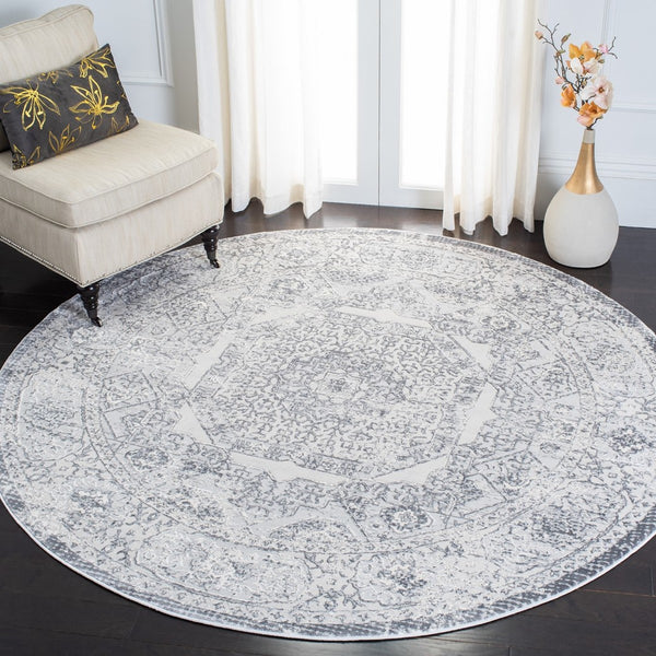 Alhambra 600 Alhambra 629 Traditional Power Loomed 60% Polypropylene, 40% Shrink Poly Rug Dark Grey / Grey