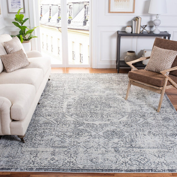 Alhambra 600 Alhambra 629 Traditional Power Loomed 60% Polypropylene, 40% Shrink Poly Rug Dark Grey / Grey