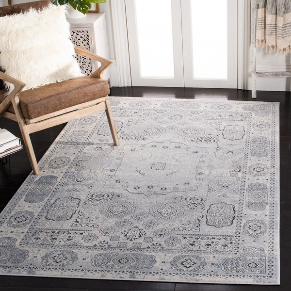Alhambra 600 Alhambra 629 Traditional Power Loomed 60% Polypropylene, 40% Shrink Poly Rug Ivory / Grey