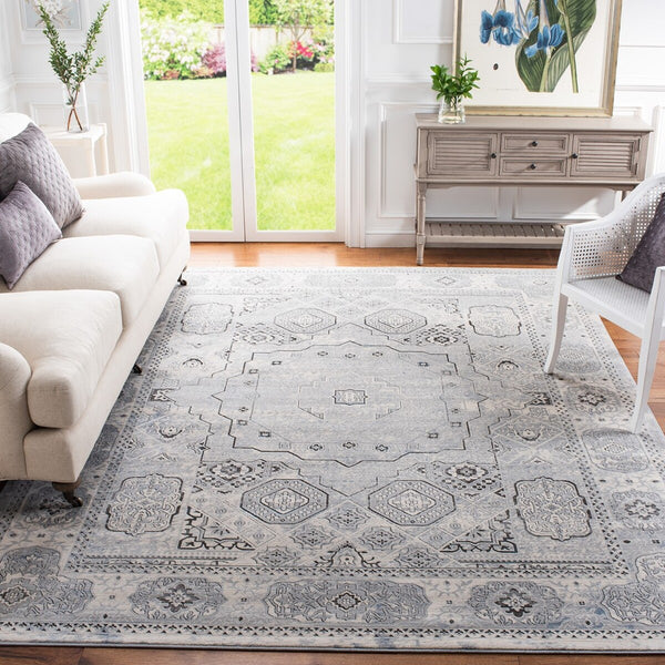 Alhambra 600 Alhambra 629 Traditional Power Loomed 60% Polypropylene, 40% Shrink Poly Rug Ivory / Grey