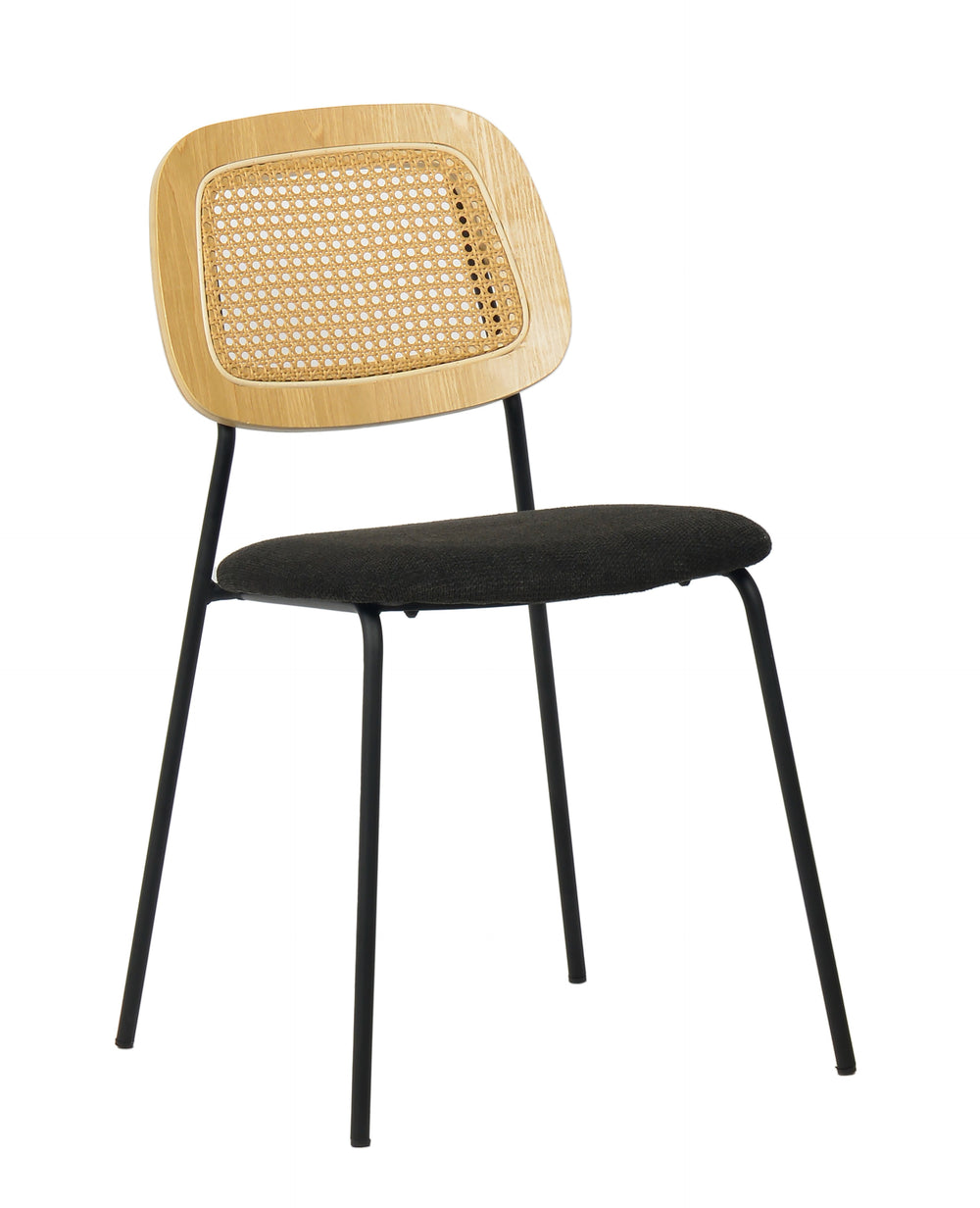 VIG Furniture Modern Alizee - Modern Rattan and Black Dining Chair Set of 2 VGFH-0139544-RB-DC