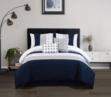 Lainy Navy King 5pc Comforter Set