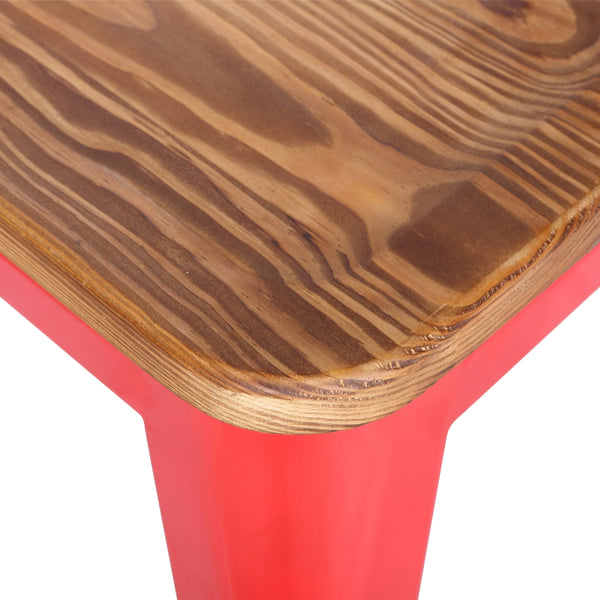 Metropolis Metal Arm Chair - Set of 4 Red