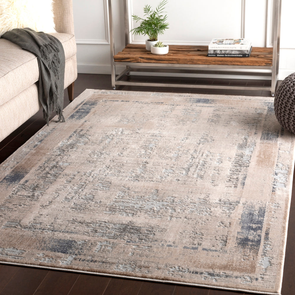 Alpine ALP-2300 Traditional Polypropylene, Polyester Rug ALP2300-93123 Ivory, Medium Gray, Charcoal, Camel 60% Polypropylene, 40% Polyester 9' x 12'4"