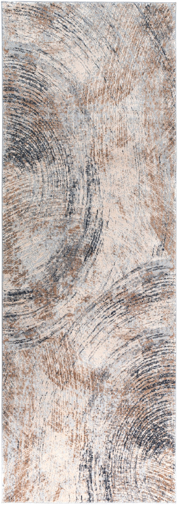 Alpine ALP-2303 Modern Polypropylene, Polyester Rug ALP2303-2773 Charcoal, Camel, Ivory, Medium Gray, Light Gray 60% Polypropylene, 40% Polyester 2'7" x 7'3"