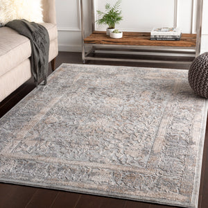 Alpine ALP-2307 Traditional Polypropylene, Polyester Rug ALP2307-93123 Light Gray, Ivory, Camel, Medium Gray, Charcoal 60% Polypropylene, 40% Polyester 9' x 12'4"