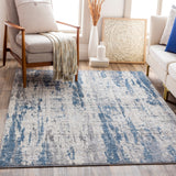 Alpine ALP-2309 Modern Polypropylene, Polyester Rug ALP2309-93123 Denim, Charcoal, Medium Gray, White 60% Polypropylene, 40% Polyester 9' x 12'4"