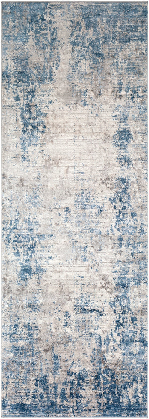 Alpine ALP-2310 Modern Polypropylene, Polyester Rug ALP2310-2773 Denim, Medium Gray, Charcoal, White 60% Polypropylene, 40% Polyester 2'7" x 7'3"