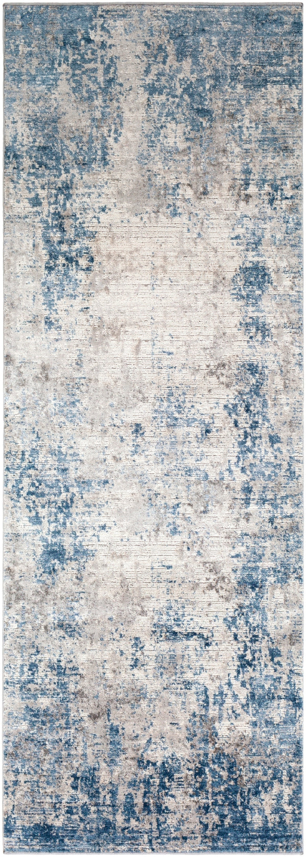 Alpine ALP-2310 Modern Polypropylene, Polyester Rug ALP2310-2773 Denim, Medium Gray, Charcoal, White 60% Polypropylene, 40% Polyester 2'7" x 7'3"