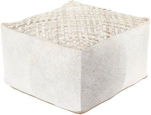 Arlington ALPF-001 Rustic Hair On Hide, Polyester/Polyfill Pouf ALPF001-222213 Light Gray, Taupe, Medium Gray, Ivory 100% Hair On Hide, 100% Polyester/Polyfill 13"H x 22"W x 22"D